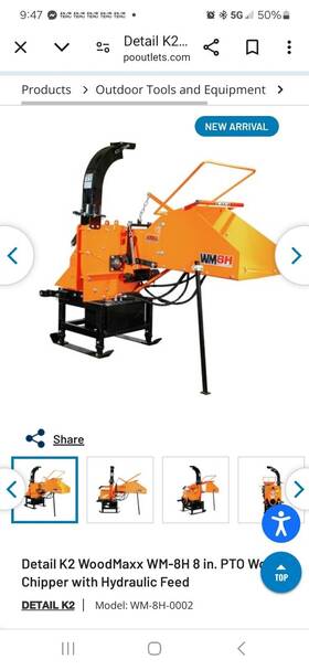 Wm-8h-0002 Detail K2 Woodmaxx Wm-8h 8 Inch Pto Wood Chipper With Hydraulic Feed New
