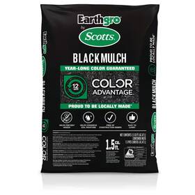 Earthgro 445035930978 1.5 Cu Ft Black Wood Mulch Bagged Moisture Control Weed Barrier Covers 6 Sq