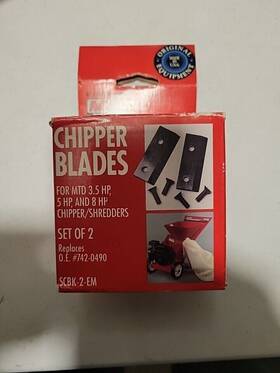 742-0490 Mtd 753-0572 Nos Chipper Blades Set Of 2. Part Replacing