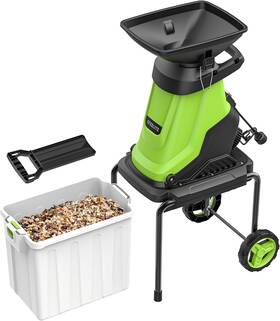 Steelite 711181081312 1.8 Inch 15 Amp Electric Wood Chipper 55l Collection Bin Mulcher
