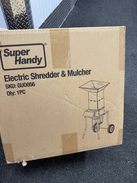 Super Handy Gu0056 Electric Garden Mulcher Shredder Brown Cardboard