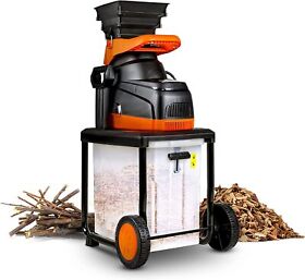Gut037 Super Handy Silent Electric Powered 120v Wood Chipper With 40l Collection Bin