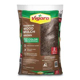 Vigoro 726084536883 2 Cu. Ft. Bagged Premium Brown Wood Mulch