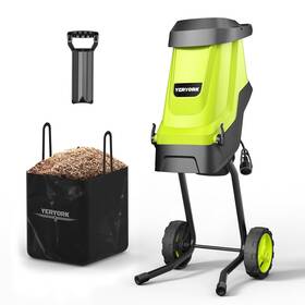 Yeryork B0fl6w42l7 15-amp Electric Wood Chipper And Shredder 1.8 Inch Cut 50l Bag
