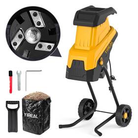 Yireal Dt8401-1 Upgraded 3-blade Electric Wood Chipper 15-amp Shredder Detachable Wit