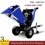 6" Drum Wood Chipper Shredder On Wheels Pro Grade 420CC 15HP Gas Powered Engine. Fixed Price $2668.00.