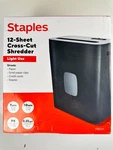 Staples 15 Sheet Cross Cut Paper Shredder Open Box. Fixed Price $39.00.