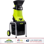 Compact Electric Chipper With Transport Wheels For Easy Yard Waste Management. Fixed Price $399.91.