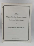 Revac RV16T Service Manual 702300 1991 Little Wonder Chipper. Fixed Price $35.00.