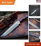 Patriot - Handmade Damascus Steel Fixed Blade Hunting Knife 14" Walnut Wood.... Fixed Price $151.99.