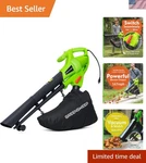 Adjustable Speed 3-IN-1 Leaf Blower, Vacuum & Mulcher Powerful Electric Tool. Fixed Price $91.89.