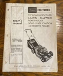 Owner Manual Sears Craftsman 22 Self-propelled Lawnmower Model 131.974140. Fixed Price $9.99.