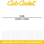 Cub Cadet 951-12394 Oil Fill Plug Wu VT100 Rt Pu LS27CC LS25CC L0 JS1150 Hd. Fixed Price $10.95.