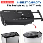 8-SHEET Strip Cut Paper, Cd, And Credit Card Shredder, No Basket, Extendable Arm. Fixed Price $34.88.