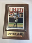 Chipper Jones 1999 Mlb Used Plaque Featuring Big Play Maker Victory Card. Fixed Price $5.99.