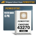Powertec 6PK Bags For Craftsman 4 Gal Shop Vac, Replacement Filter. Fixed Price $13.99.