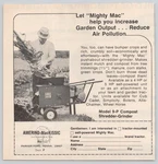 Mighty Shredder Grinder Amerind Mackissic Composting 1973 Print Ad. Fixed Price $12.85.