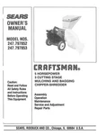 Owner Manual Sears Craftsman Hp Chipper-shredder Model 247.797852 & 797853. Fixed Price $18.95.