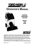 Mtd Chipper Shredder Vacuum Manual Model 103A & 203B. Fixed Price $15.99.