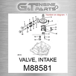 M88581 Valve, Intake Fits John Deere (surplus Open Box). Fixed Price $46.49.