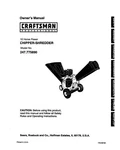Owner Manual Sears Craftsman 10.0 H.p. Chipper-shredder Model 247.775890. Fixed Price $19.95.
