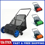 21" Push Lawn Sweeper Leaf Grass Collector Adjustable Height Yard Cleaner Tool. Fixed Price $81.29.