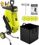Electric Wood Chipper Shredder 15-AMP Corded 1.8" Cutting With Collection Bag. Fixed Price $190.99.