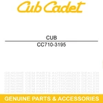 Cub Cadet 710-3195 Screw 5/16 18 X 4.5 GR5 Rzt Gt Lt 42 44 48 Work Runner Fun. Fixed Price $11.95.