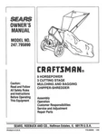 Owner Manual Sears Craftsman 9.0 Hp Chipper-shredder Model 247.795890. Fixed Price $19.95.