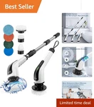 Innovative Electric Spin Scrubber - 2 Speed Cleaning & 8 Versatile Brush Heads. Fixed Price $73.99.