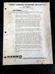 1972 Hahn PH-510 Shredder Operating Instructions And Parts List. Fixed Price $19.99.