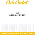 Cub Cadet 681-04117A-4021 Mtd Chute Assembly Chipper Lower Yellow. Fixed Price $124.59.