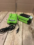 Greenworks 40V 505CFM Leaf Blower Vacuum Mulcher 5AH Battery And 2A Charger. Fixed Price $60.00.