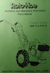 Roto-hoe 990-5 910-3 Walk-behind Tractor & Implement Owner Parts (6 Manual S). Fixed Price $127.46.