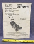 Sears Craftsman Owner's Manual 22" Self Propelled Lawnmower Model 917.372400. Fixed Price $10.00.
