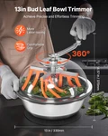 Vevor 13" Manual Bud Trimmer Bowl W/4 Blades, Hand Crank Leaf. Fixed Price $81.99.