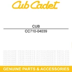 Cub Cadet 710-04039 Screw Head GR5 5/16 18X2" Volunteer Wt Tracker Sport. Fixed Price $10.95.