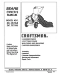 Owner Manual Sears Craftsman Hp Chipper-shredder Model 247.797854 & 797855. Fixed Price $18.95.
