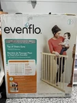 Evenflo Top Of Stairs Extra Tall Baby Or Dog Gate Tan Wood New Open Box. Fixed Price $34.99.
