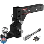 Adjustable Trailer Hitch Mount, Fits Receiver, Tow Ball, 9-1/2" Dr. Fixed Price $83.99.