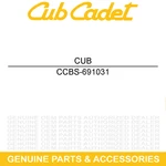 Cub Cadet BS-691031 Ring Seal Force Rzt Sltx Gt Tank 42 44 48 50. Fixed Price $10.95.