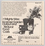 Mighty Shredder Grinder Amerind Mackissic Garden Compost 1974 Print Ad. Fixed Price $12.85.