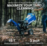 Landworks Manual Gas Wood Chipper 7HP 3 Inch Branch Capacity Free Shipping. Fixed Price $319.99.