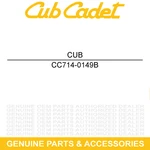 Cub Cadet 714-0149B Cotter Pin Sz Tank 40 42 44 48 50 54 60 Inch L. Fixed Price $9.95.