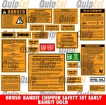 Brush Bandit Early Models Chipper Safety Decal Set - Economical Version. Fixed Price $74.00.