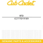 Mtd 777D19189 Label-snow Cog Troy-bilt Mustang Ranger Bronco Colt Xp 2600. Fixed Price $9.95.