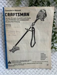 Craftsman Brushwacker Trimmer Manual 316.74520 31CC 18 Inch Gas Cycle. Fixed Price $19.99.