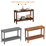 48" Patio Console Table Outdoor Side 2-SHELF Buffet Bar Storage Organizer. Fixed Price $114.58.