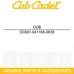 Cub Cadet 681-04118A-0638 Chipper Chute. Fixed Price $116.81.