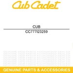 Cub Cadet 777I23259 Label Choke Mtd Engine LS27CC L0 JS1150 FT24 CS2210. Fixed Price $9.95.
